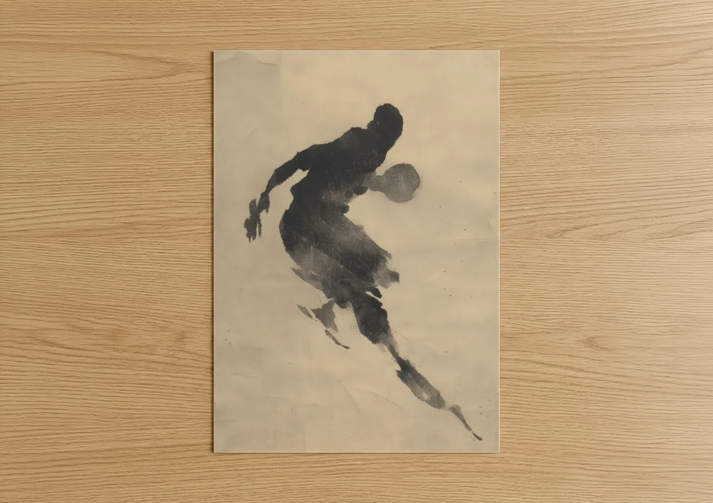 Basketball Player Silhouette Dynamic Jump Wall Art