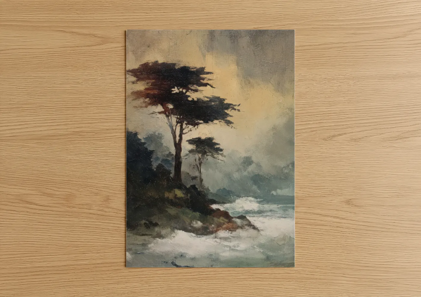 Windswept Cypress Tree Coastal Landscape Wall Art