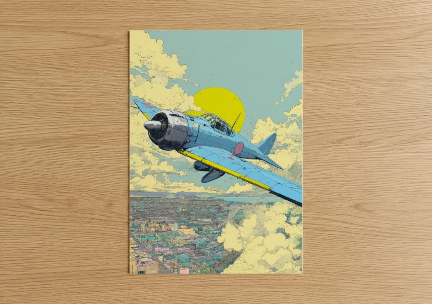 Vintage Airplane Retro Sky Wall Art