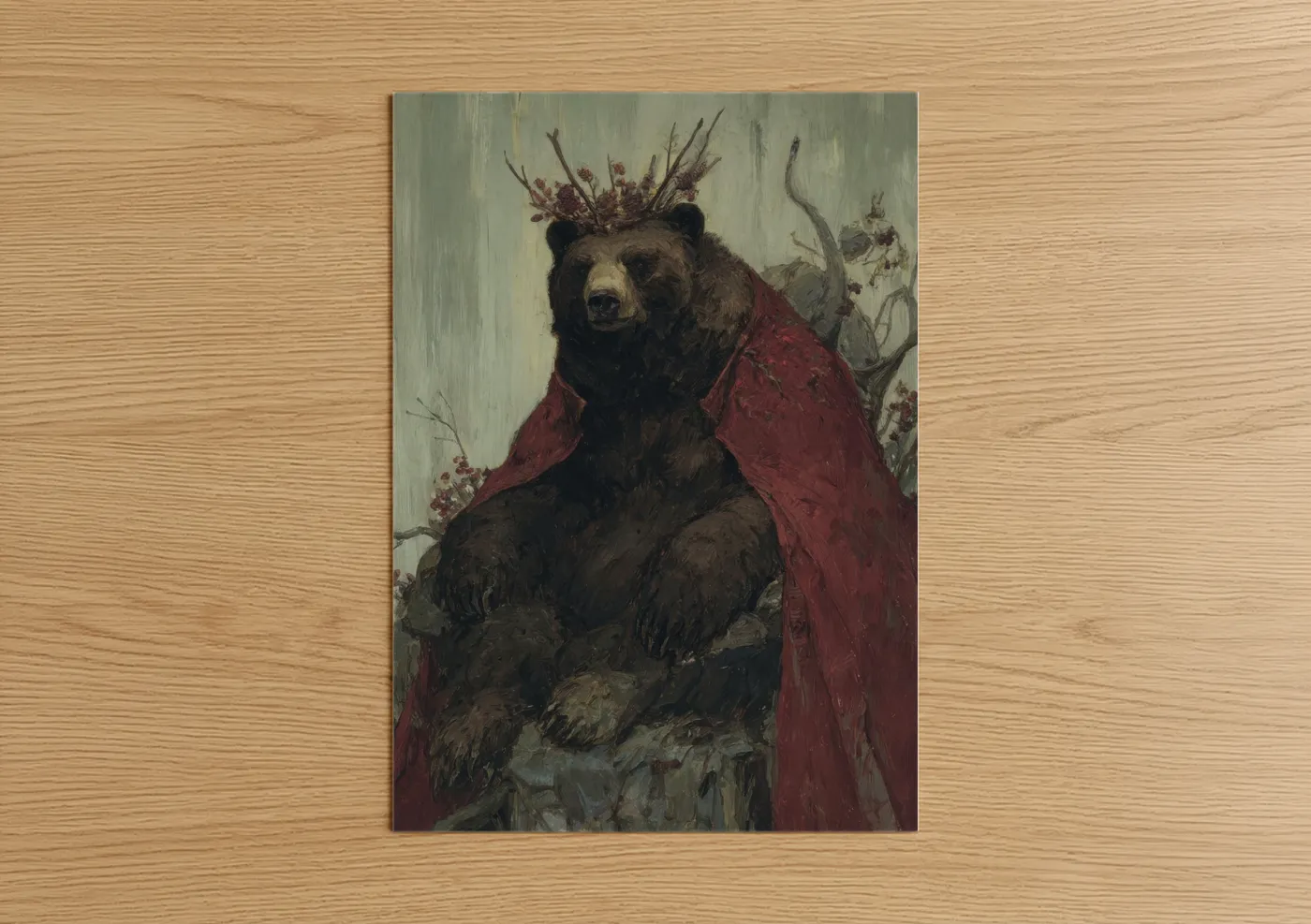 Crowned Grizzly Bear Wildlife Wall Art