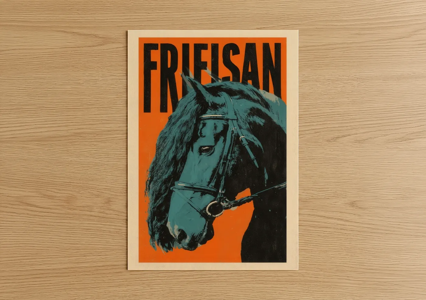 Friesian Horse Pop Art Poster Wall Art