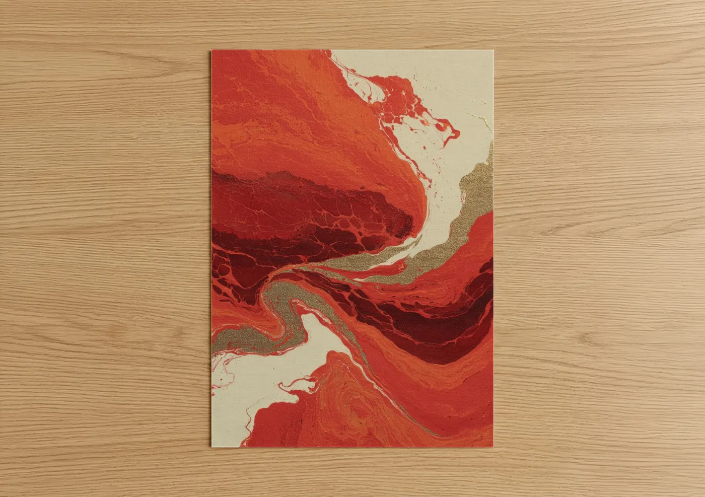 Abstract Capoeira Red Fluid Wall Art