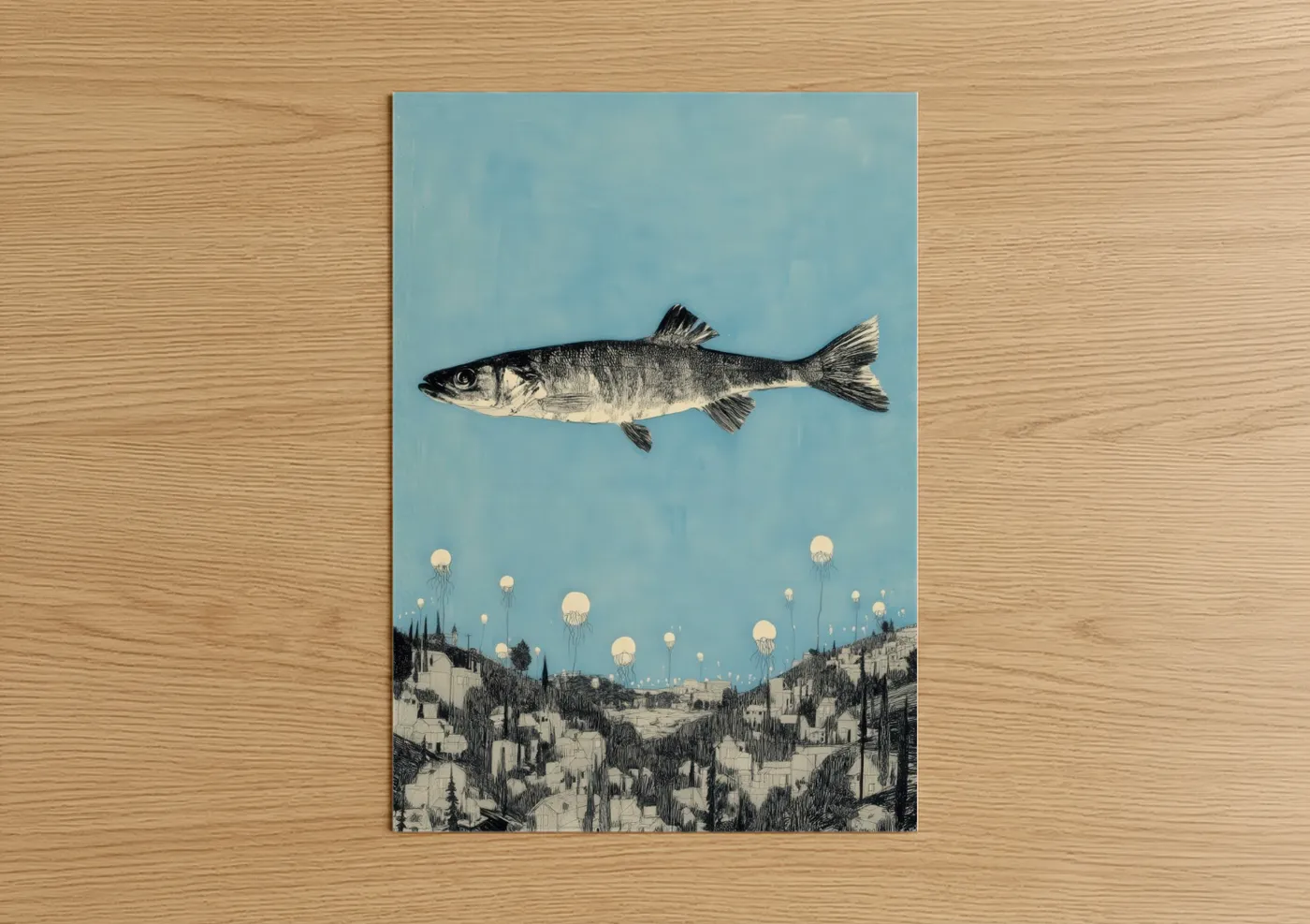 Surreal Zebrafish Abstract Art Wall Art