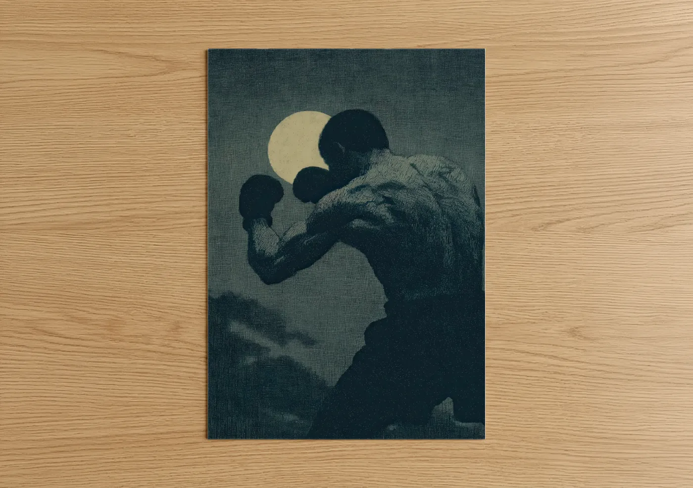 Moonlit Boxer Martial Arts Wall Art