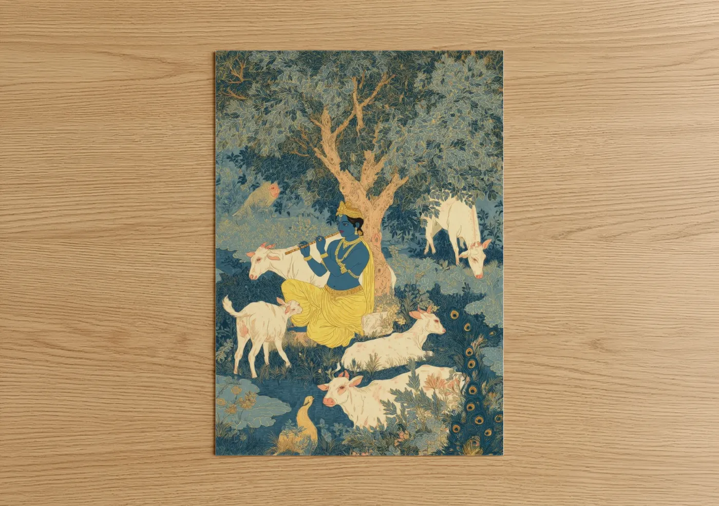 Krishna Pastoral Blessing Hindu Wall Art