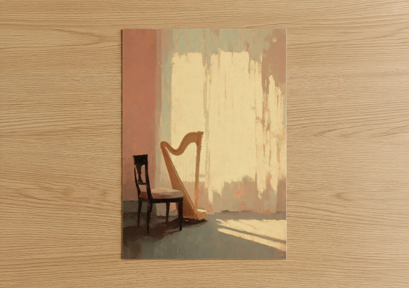 Sunlit Harp Vintage Room Light Wall Art