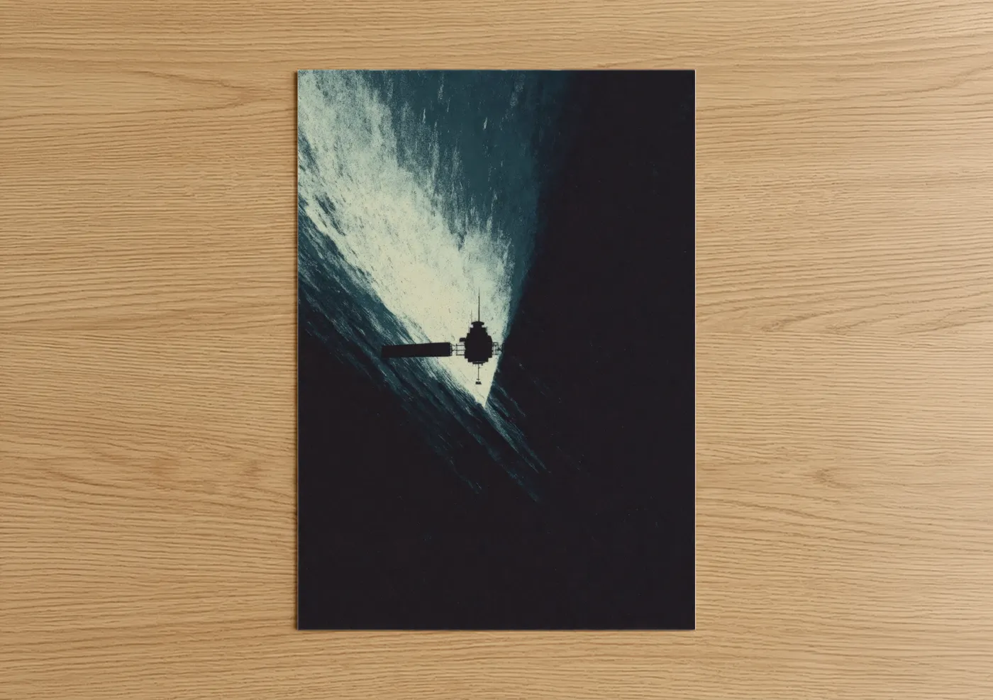 Satellite Against Planet Sci-Fi Space Wall Art
