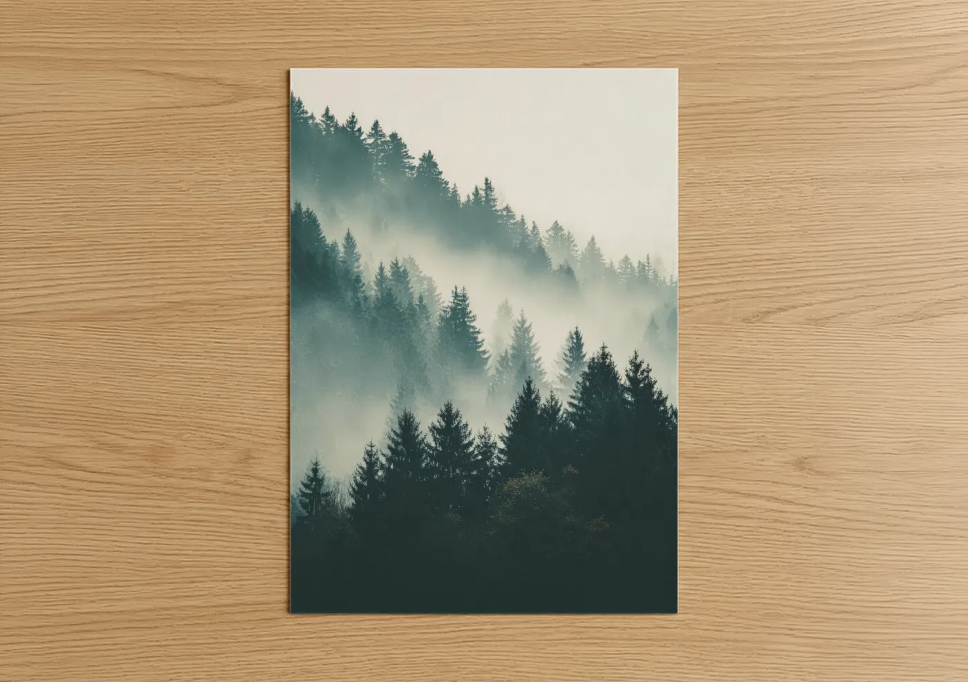 Misty Forest Layers Atmospheric Nature Wall Art