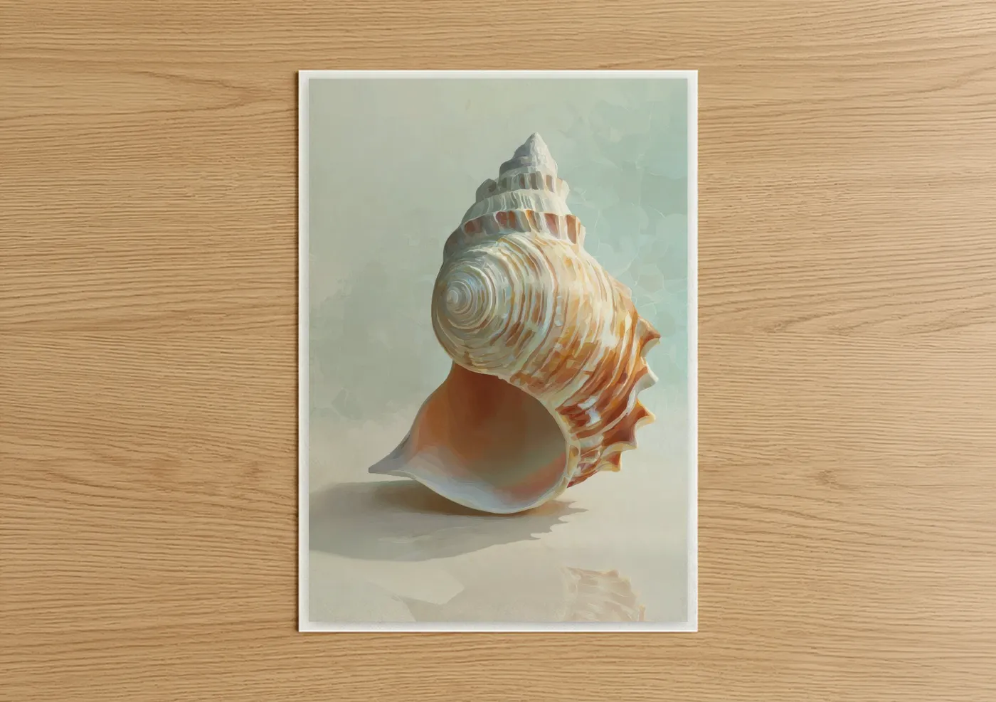 Nautical Conch Seashell Art Print Wall Art