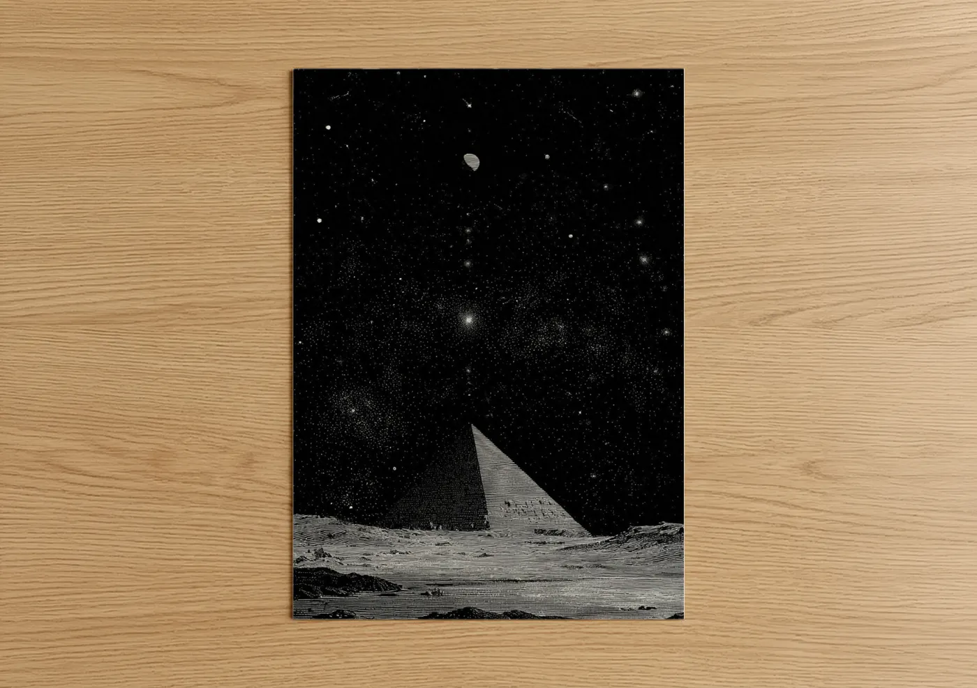 Great Pyramid of Giza Moon Night Wall Art