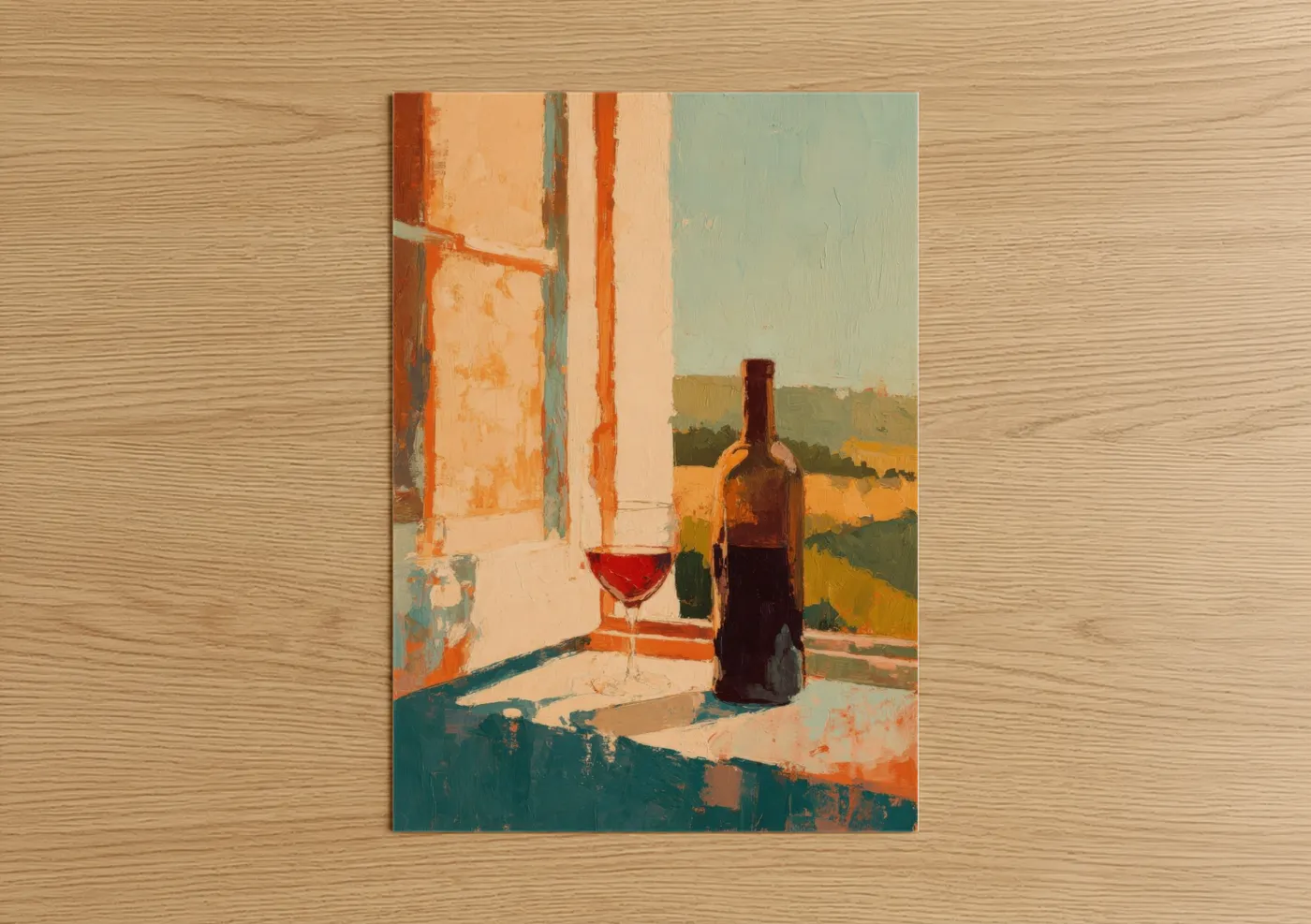 Tuscan Wine Window Countryside Landscape Wall Art