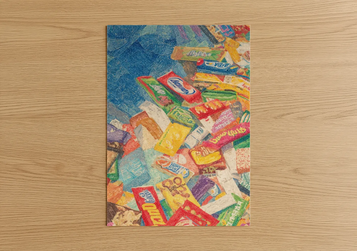 Vibrant Fast Food Wrapper Collage Wall Art