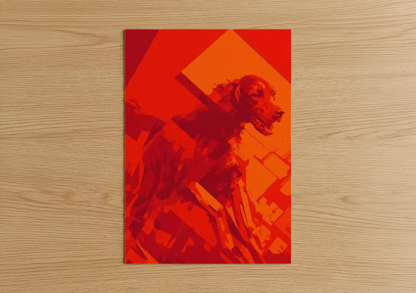 Crimson Setter Modern Abstract Dog Wall Art