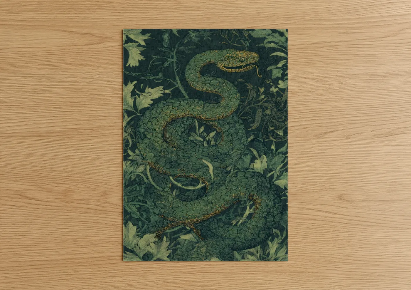 Green Jungle Viper Botanical Wall Art