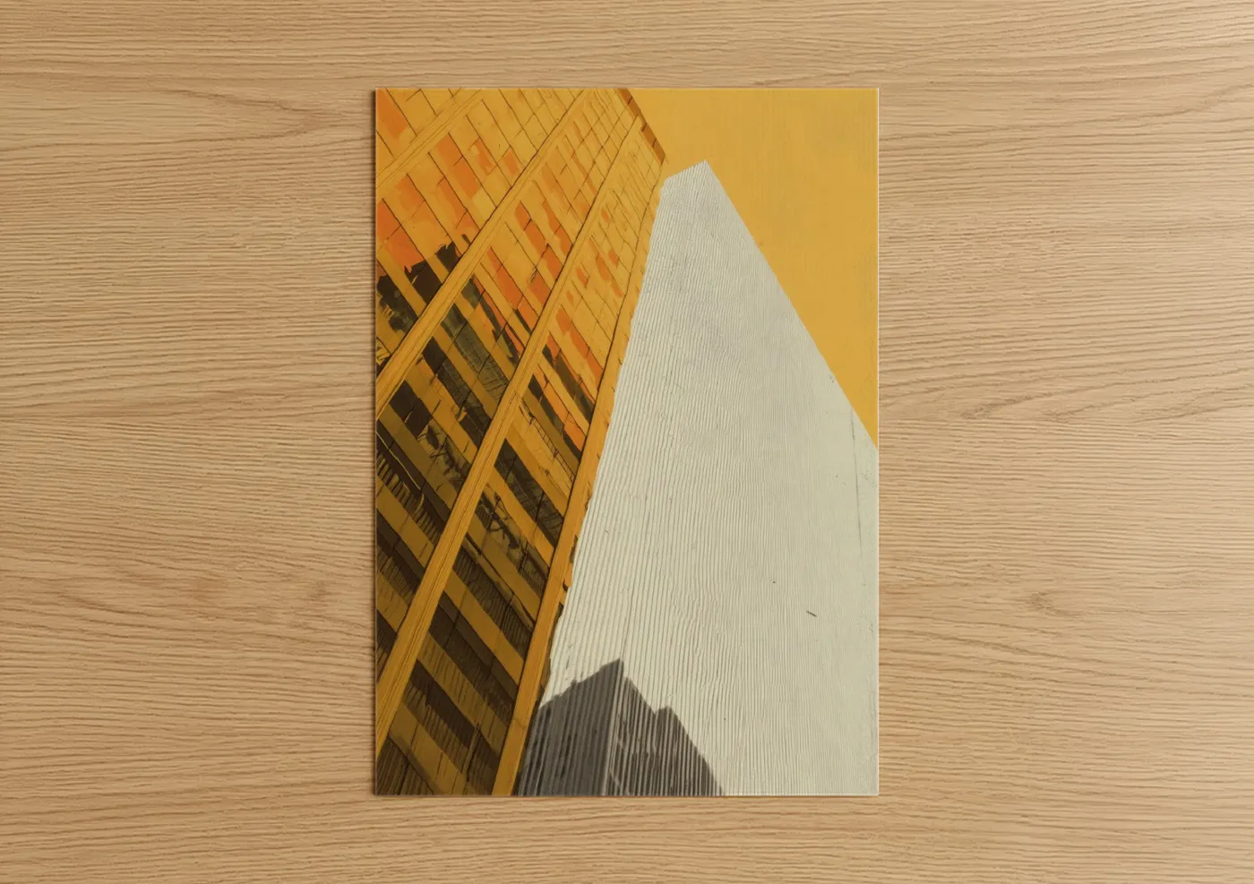 Golden Skyscraper Abstract Architecture Wall Art