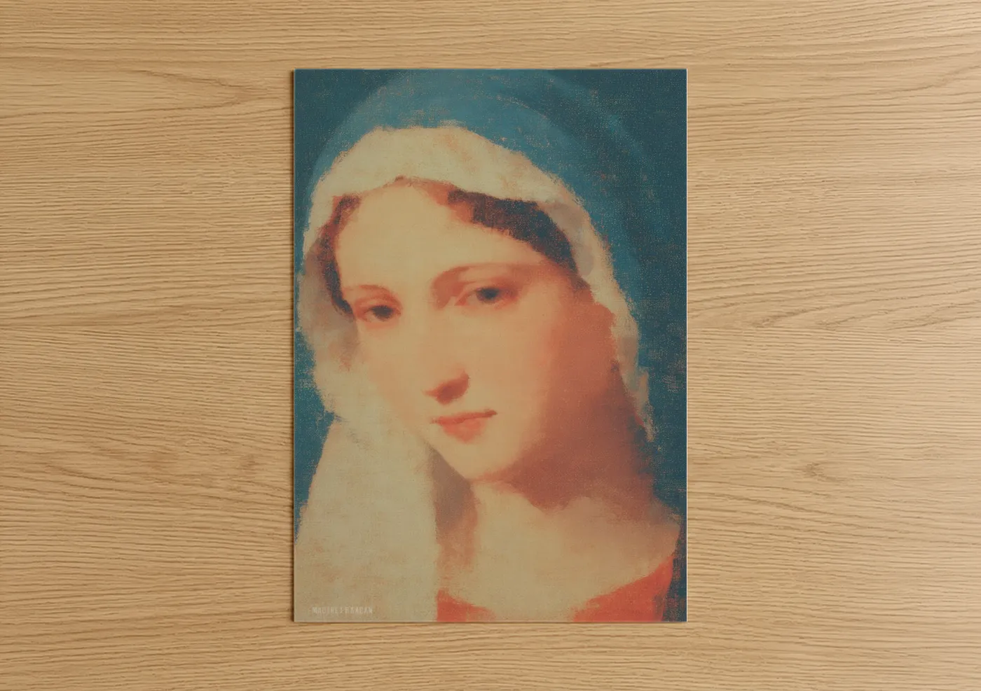 Virgin Mary Serene Portrait Religious Wall Art