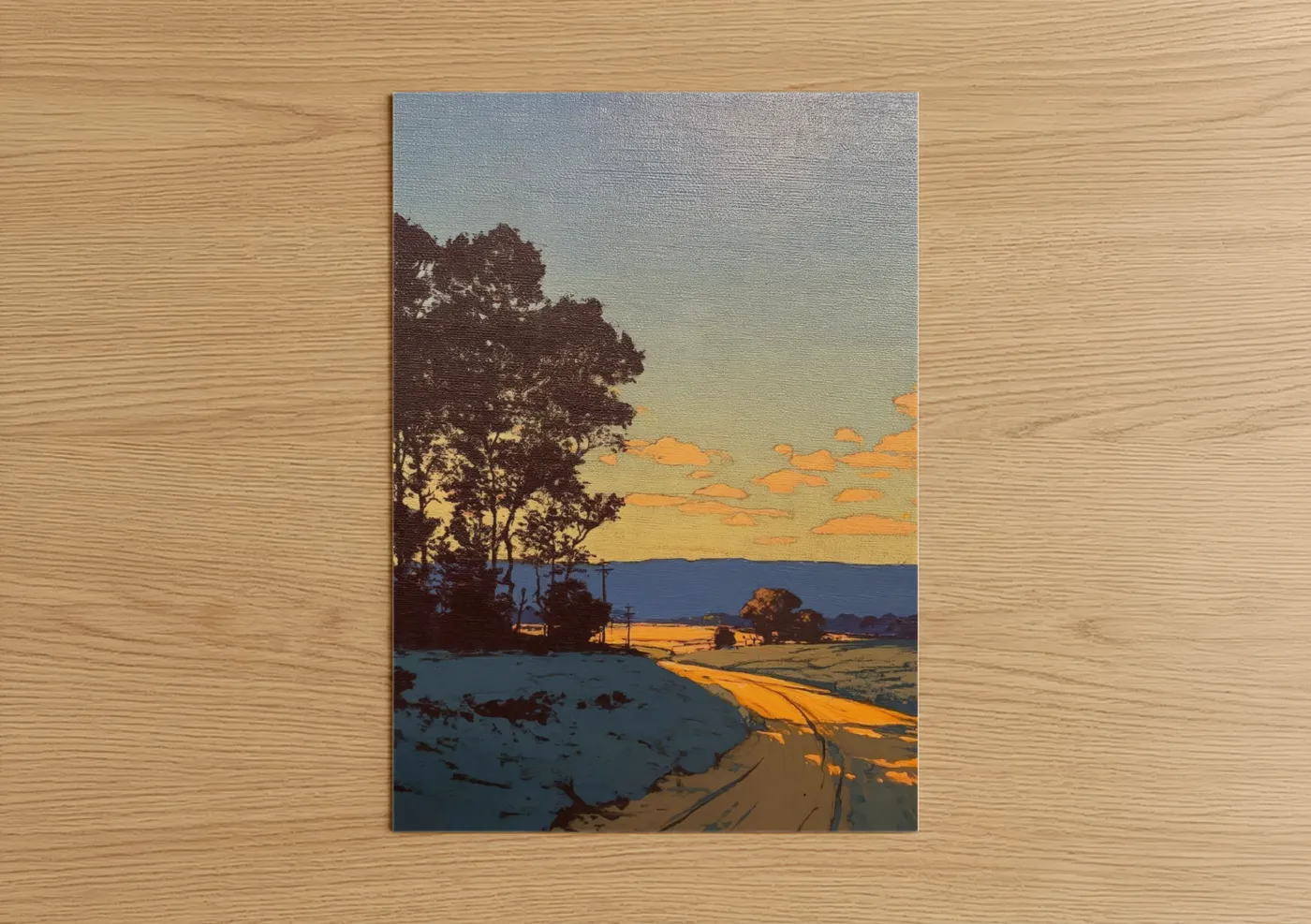 Golden Hour Rural Landscape Sunset Wall Art