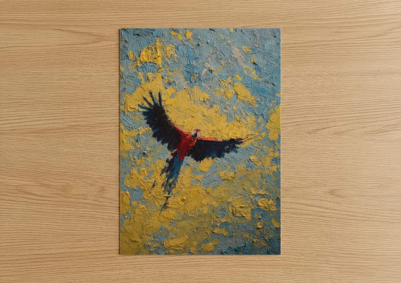 Vibrant Macaw Flight Impressionist Wall Art