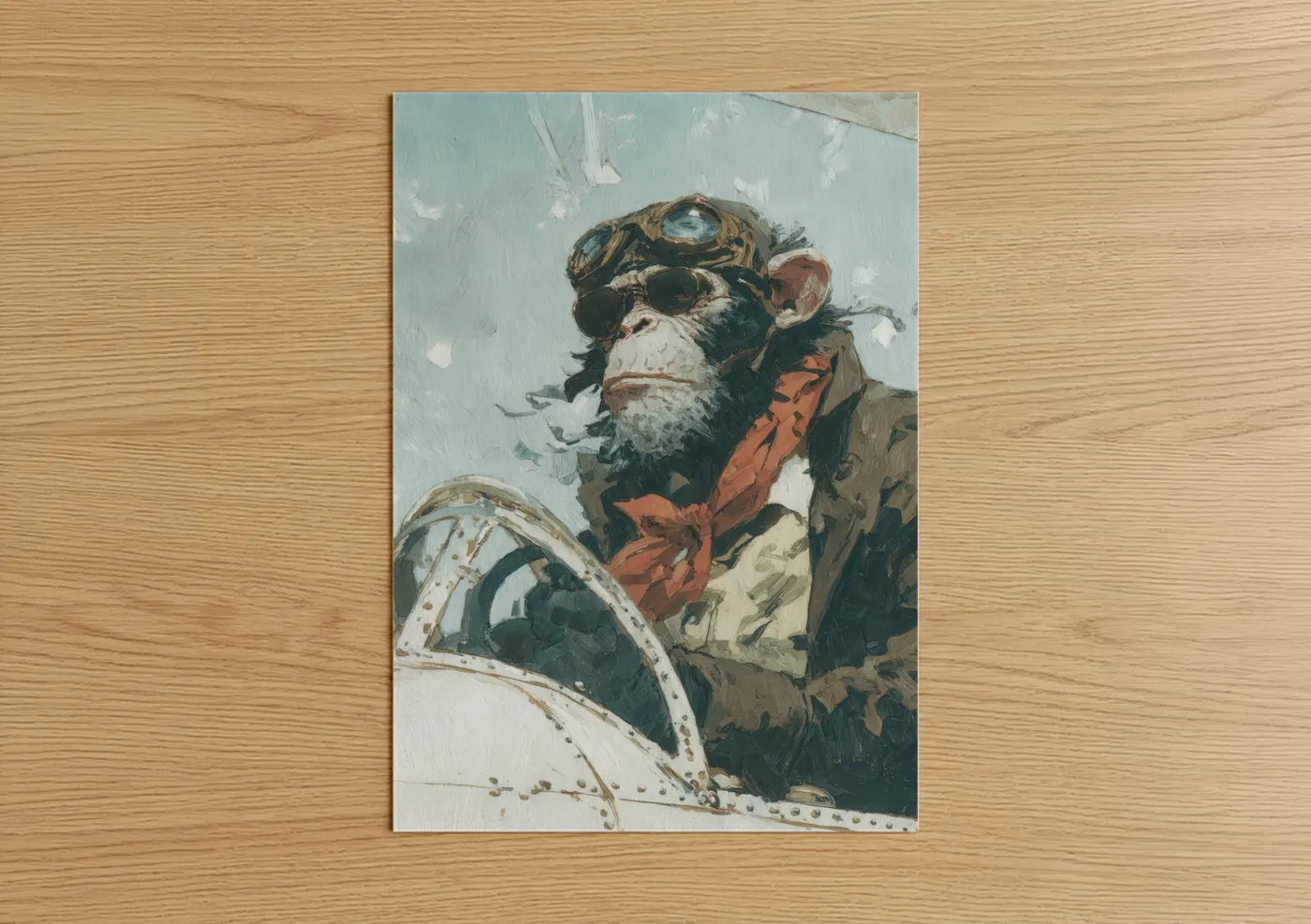 Steampunk Aviator Chimp Portrait Wall Art
