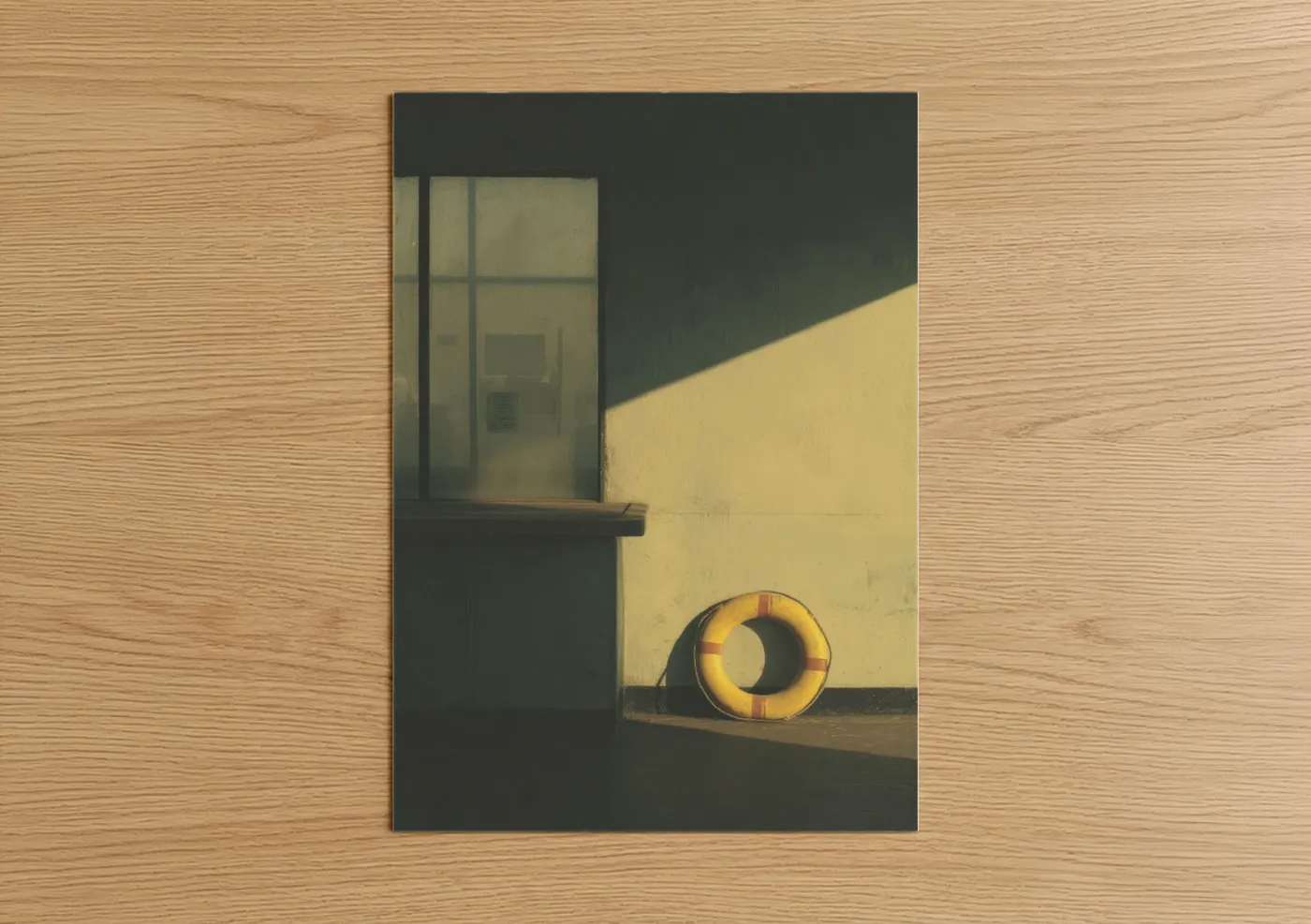 Golden Life Ring Industrial Nautical Wall Art