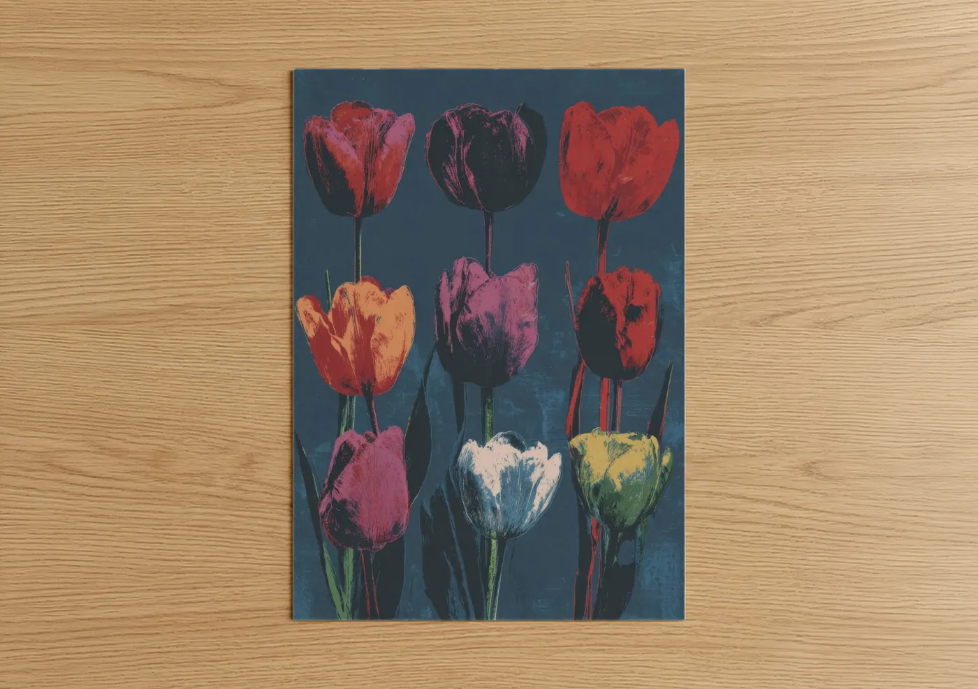 Colorful Tulip Pop Art Modern Floral Wall Art