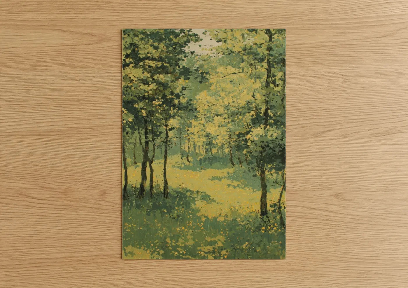 Golden Maple Forest Landscape Wall Art