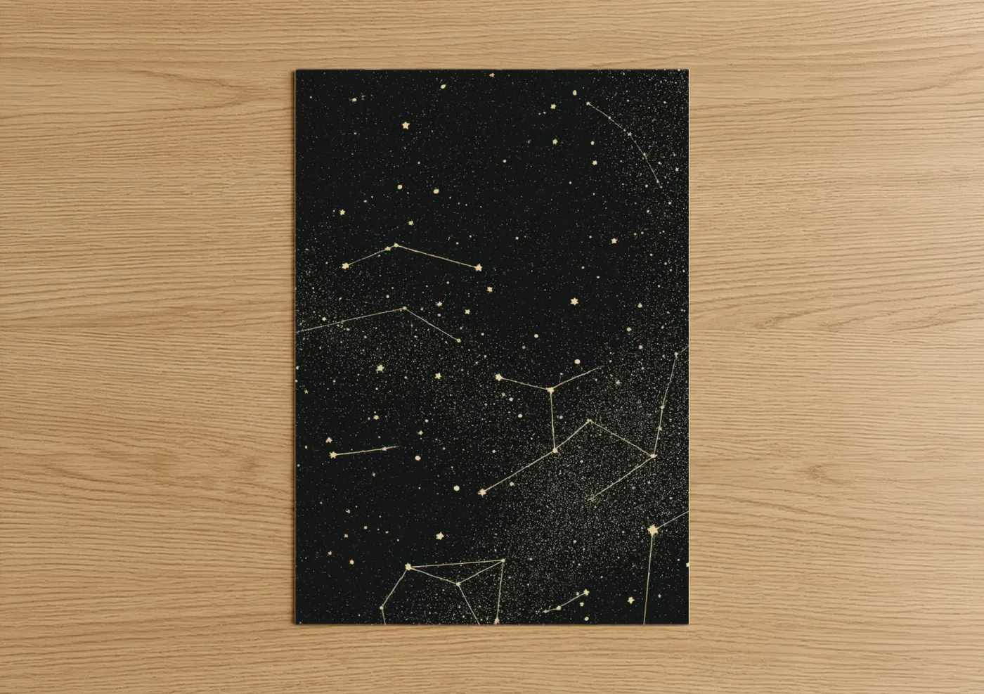 Golden Constellation Night Sky Wall Art