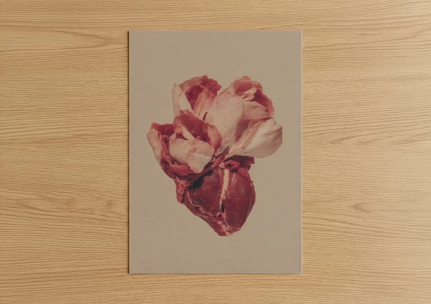 Crimson Floral Meat Art Print Wall Art