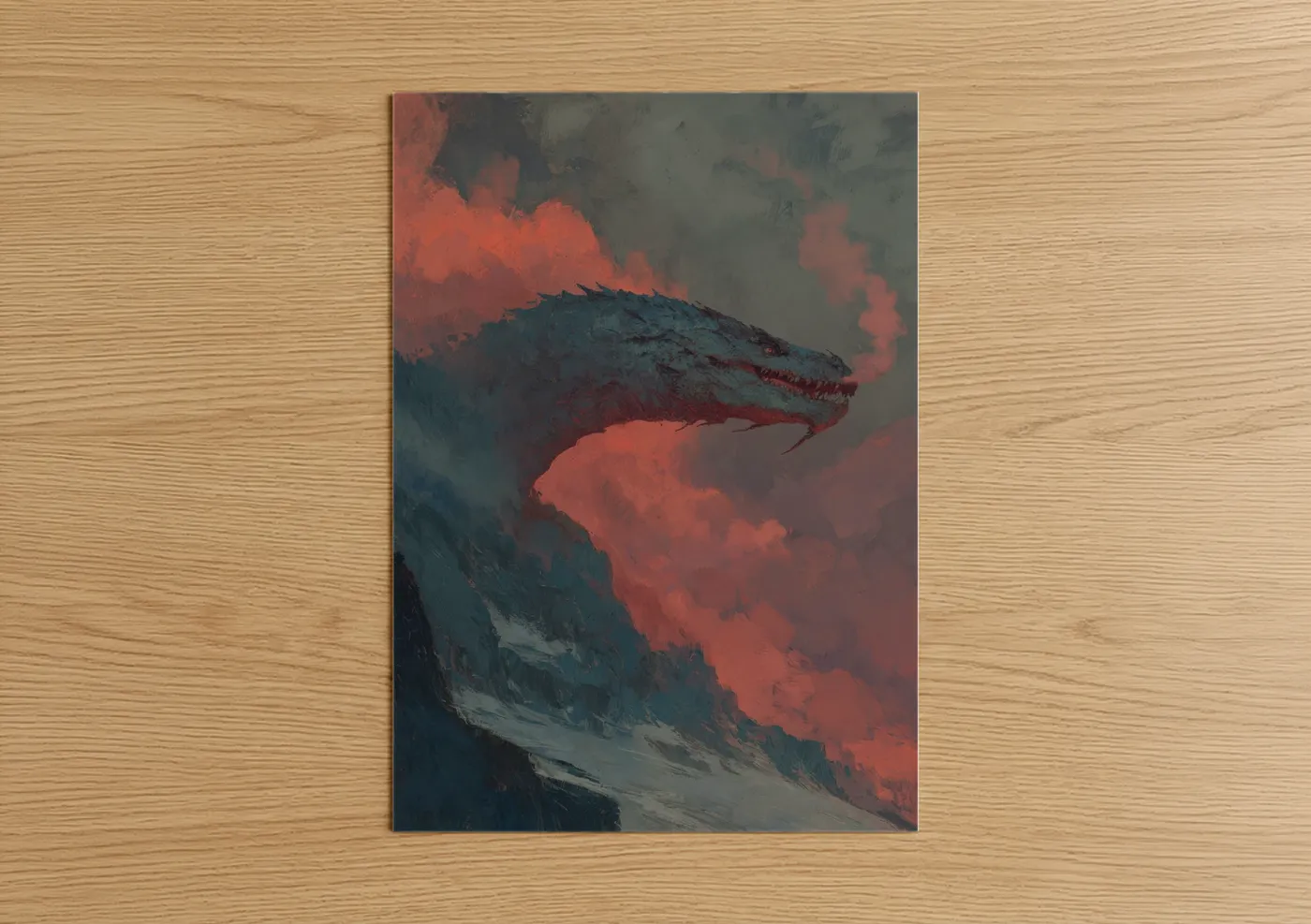 Inferno Basilisk Mythical Creature Wall Art