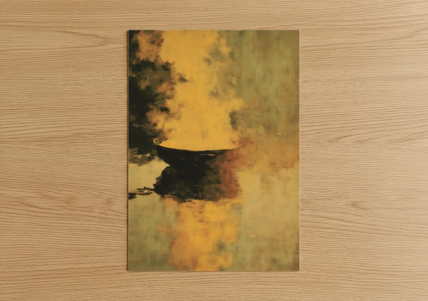 Golden Cheese Bowl Contemporary Wall Art