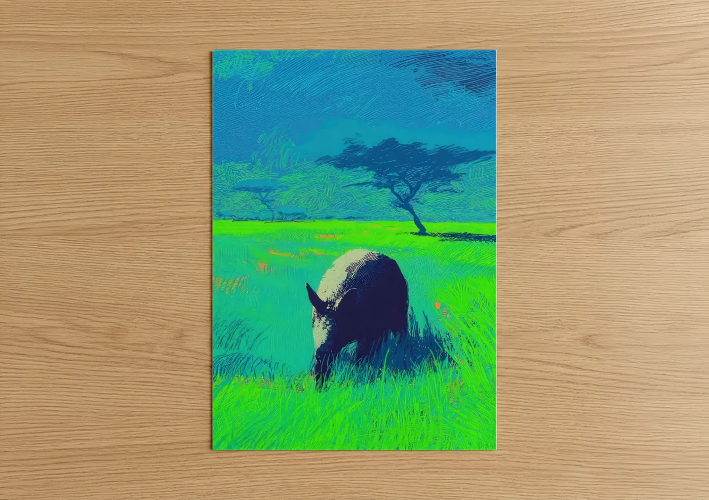 Aardvark in Vibrant Green Field Wall Art