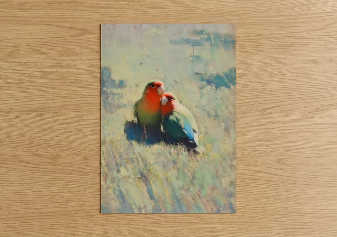 Crimson Safari Parrots Impressionist Wall Art