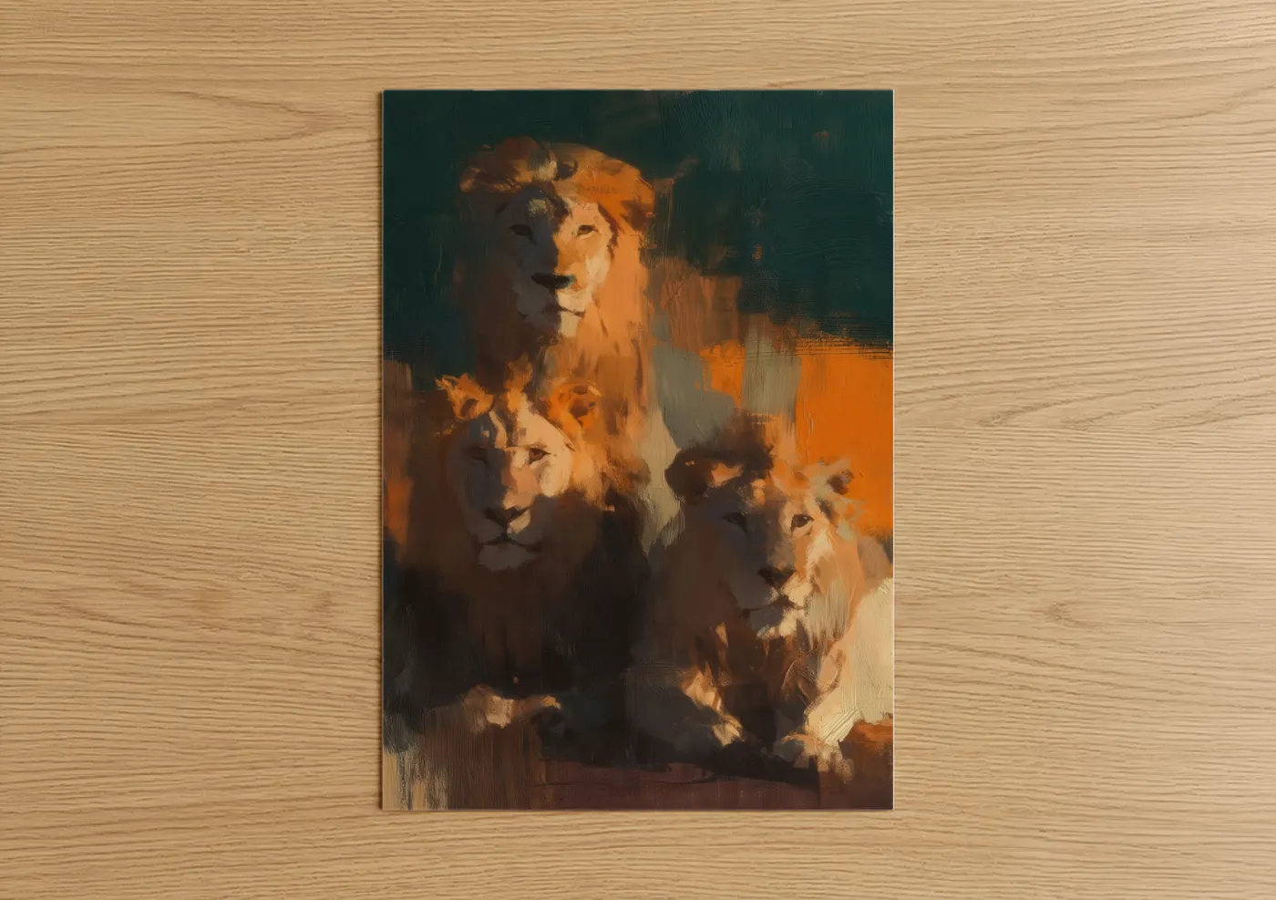 Golden Lion Pride Warm Safari Wall Art