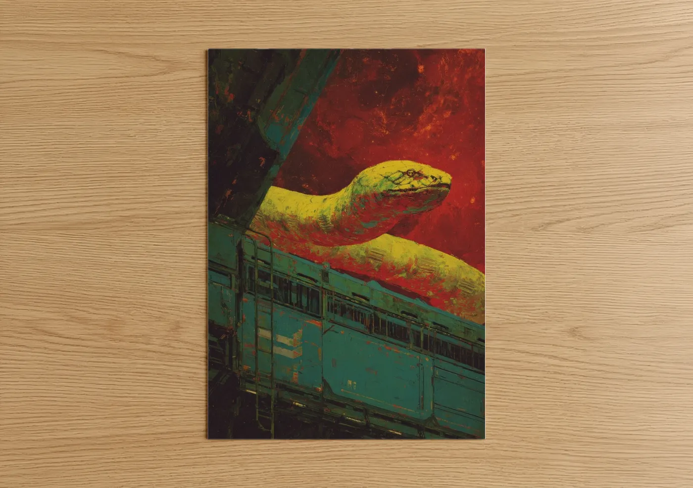 Industrial Python Yellow Red Wall Art