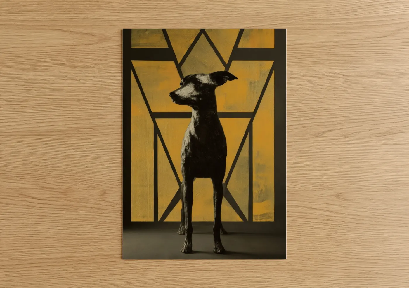 Regal Terrier Portrait Geometric Art Wall Art