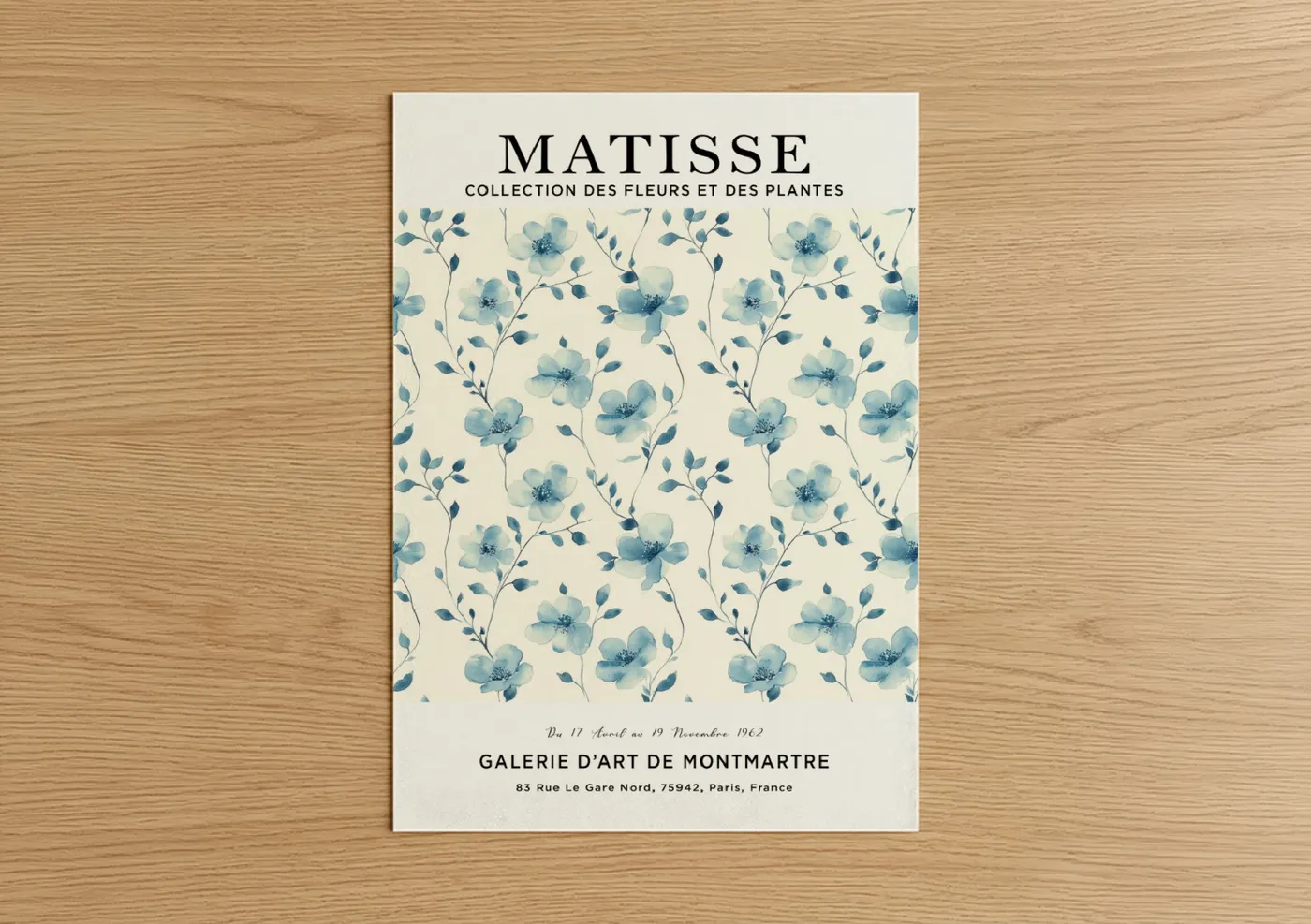 Azure Matisse Florals Watercolor Wall Art