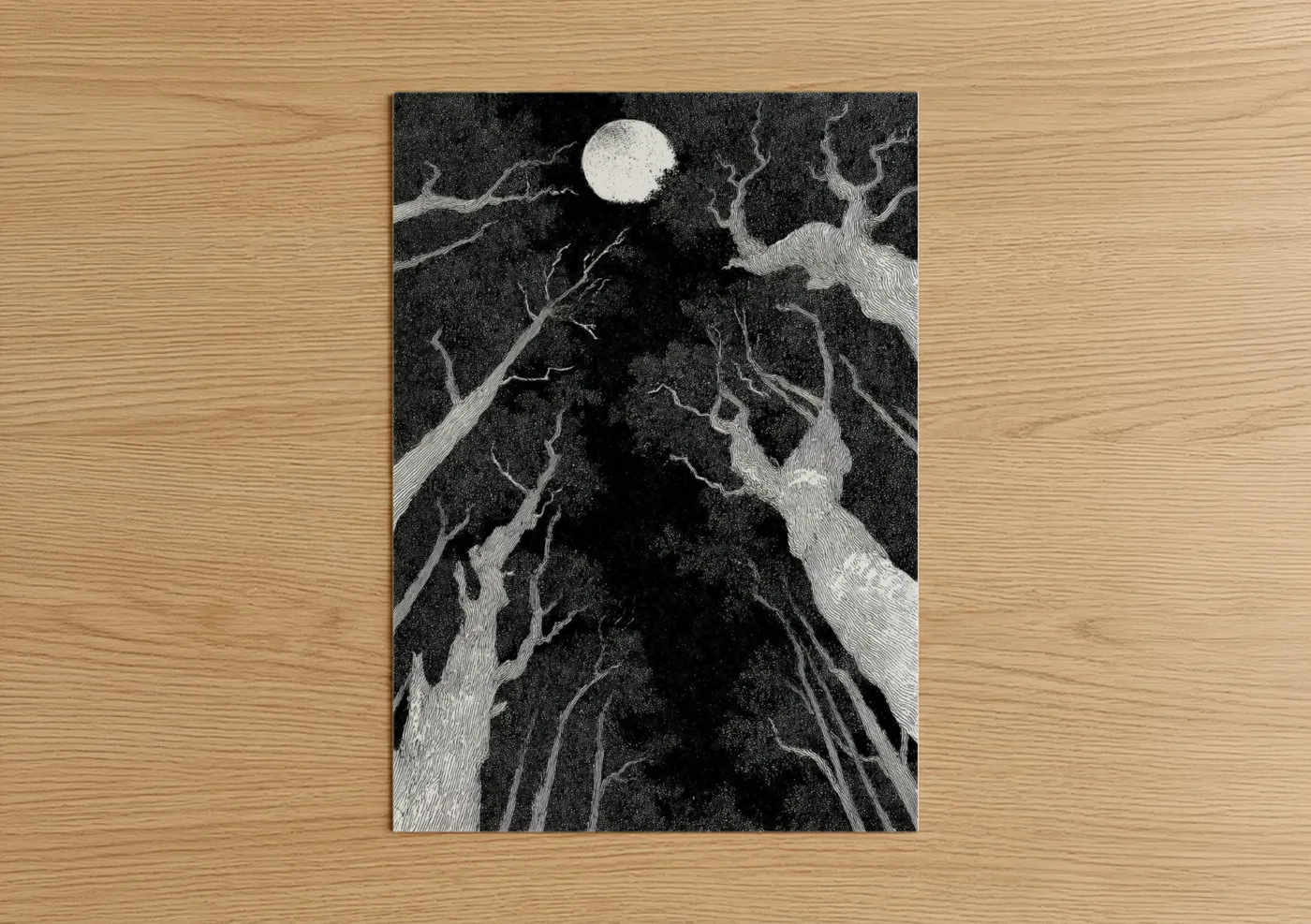 Moonlit Forest Halloween Night Scene Wall Art
