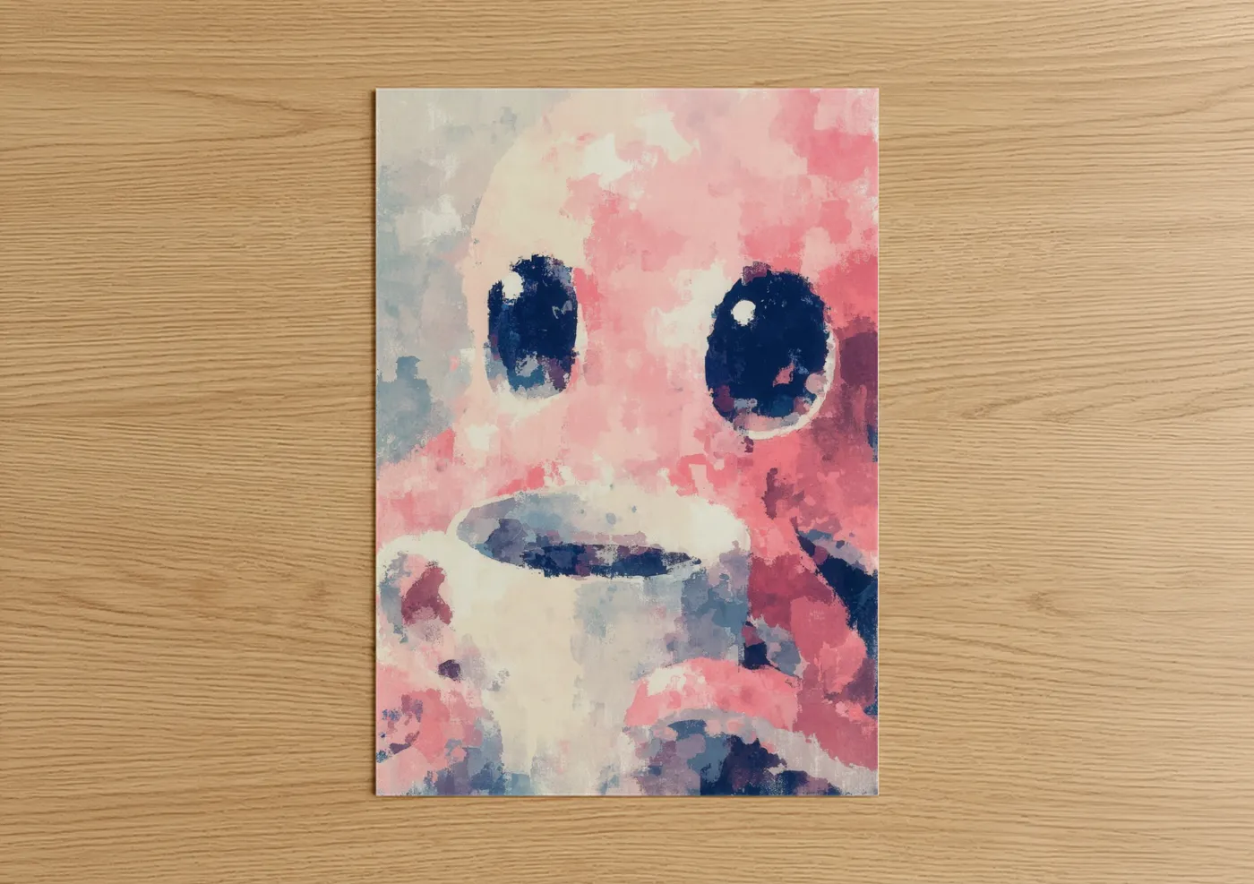 Abstract Squid Watercolor Art Wall Art