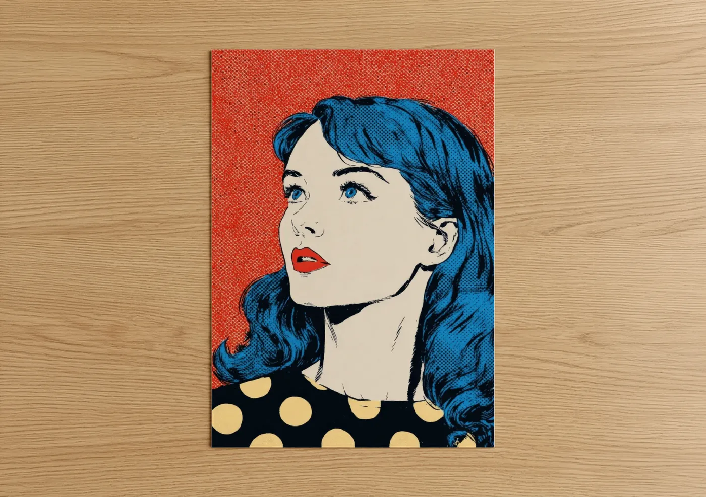Blue Siren Pop Art Portrait Wall Art