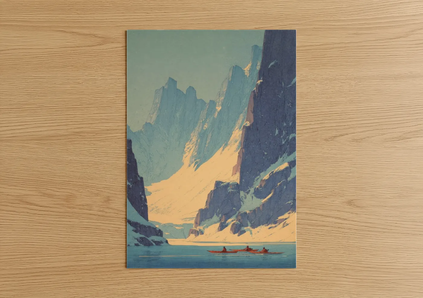 Alpine Kayak Adventure Mountain Landscape Wall Art