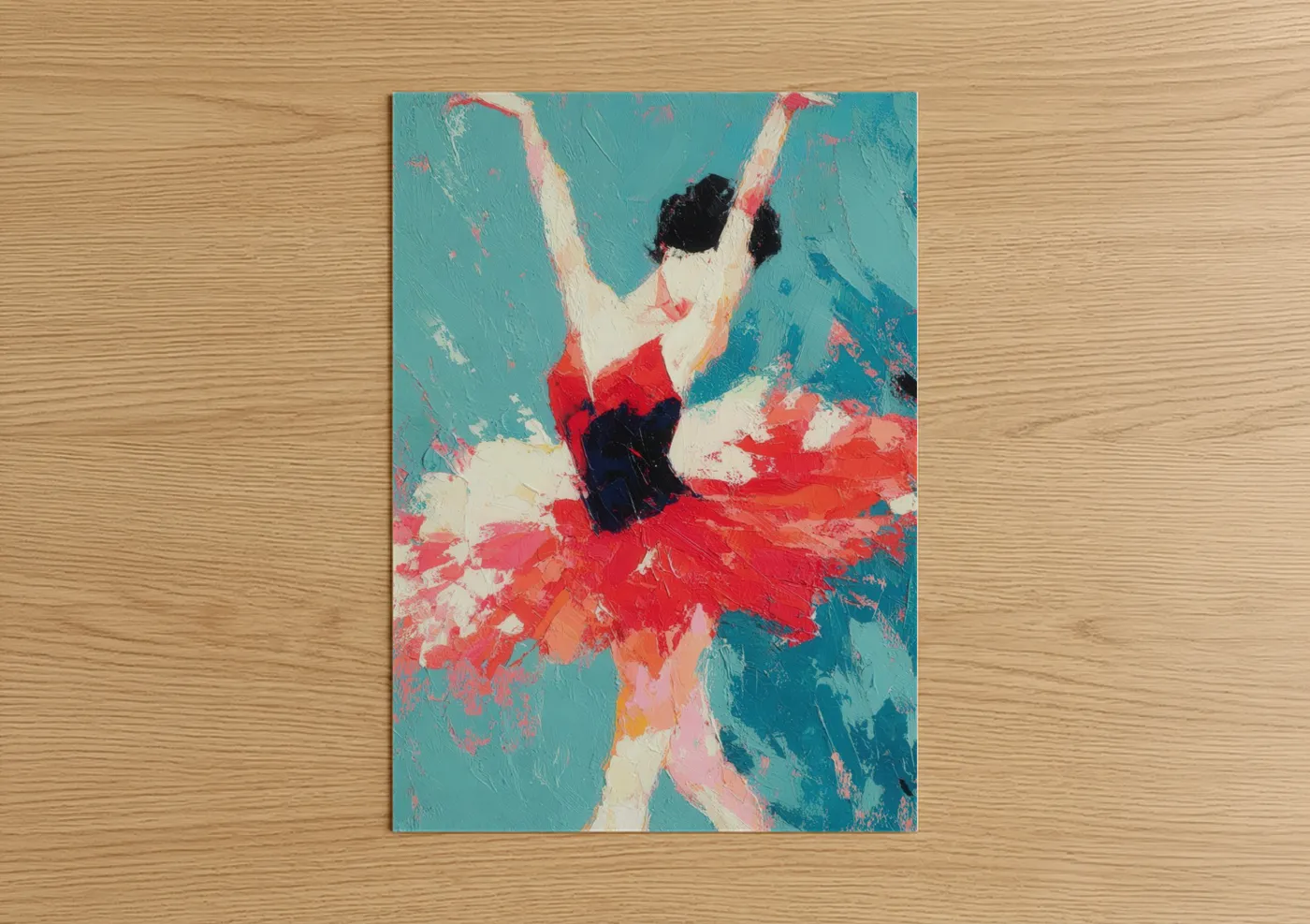 Crimson Ballet Dancer Abstract Expressionism Wall Art