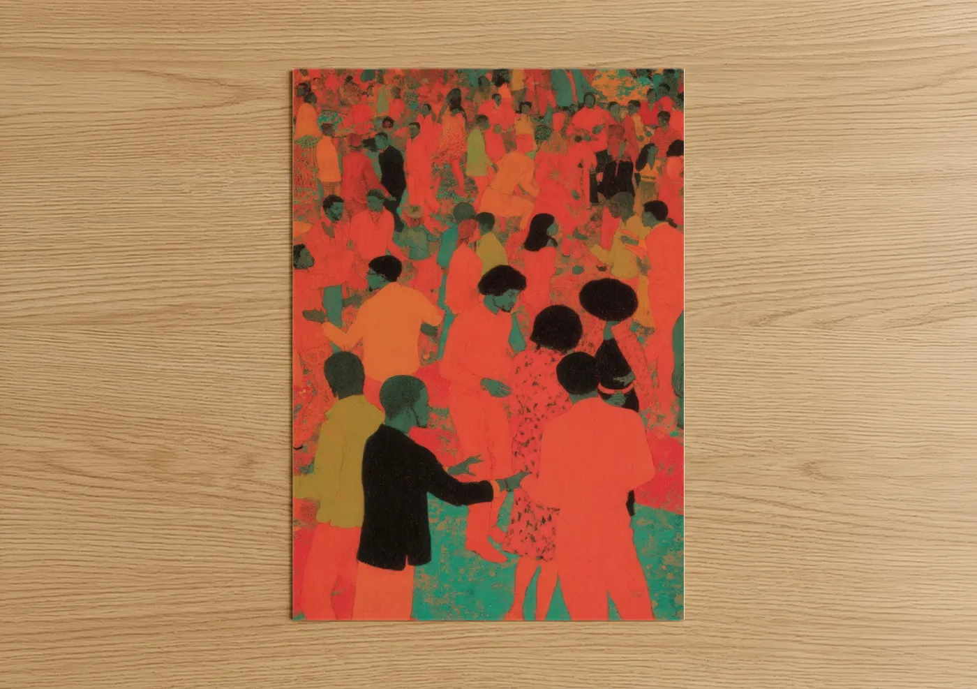 Vibrant Funk Crowd Abstract Wall Art