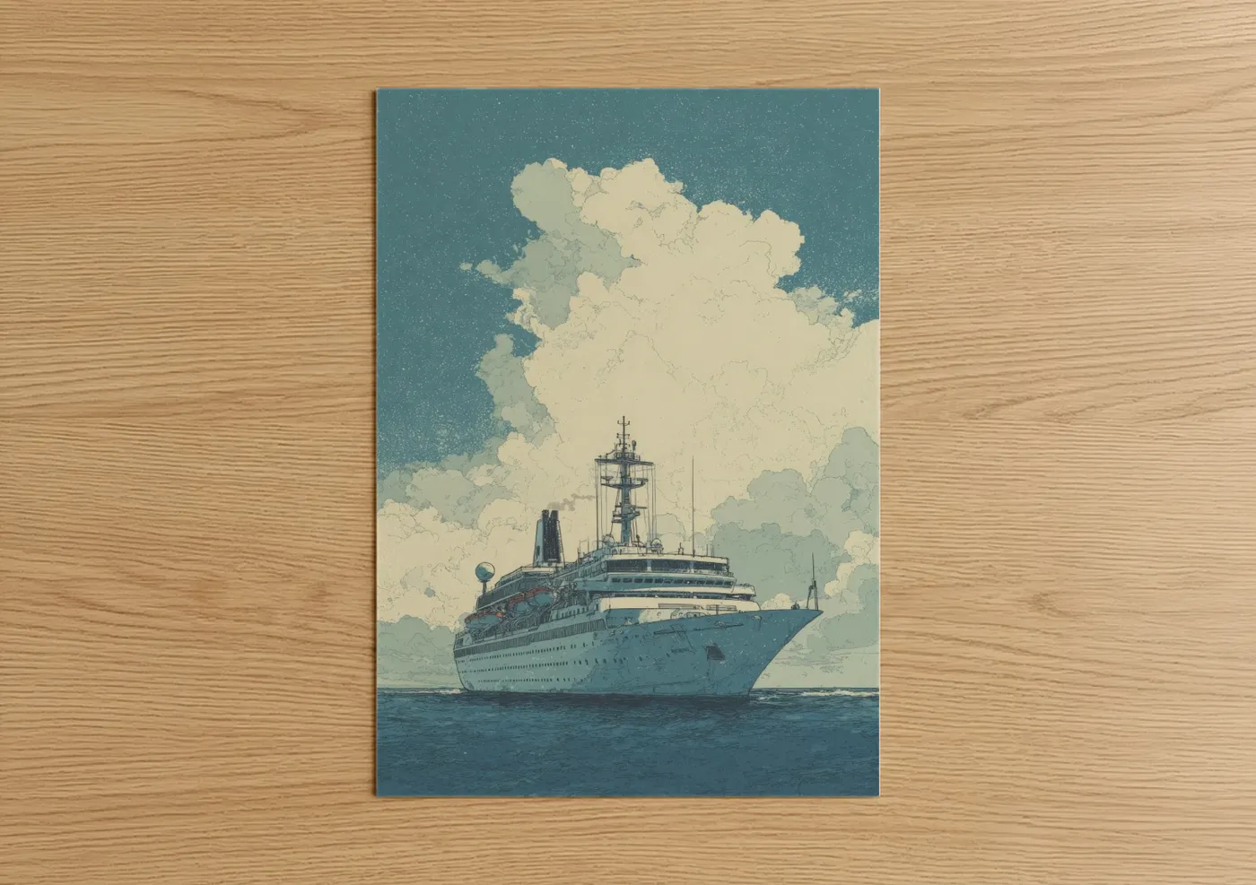 Vintage Cruise Ship Retro Ocean Wall Art