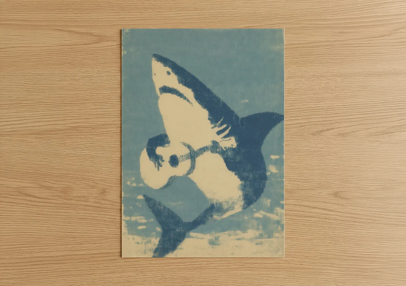 Vintage Great White Shark Print Wall Art
