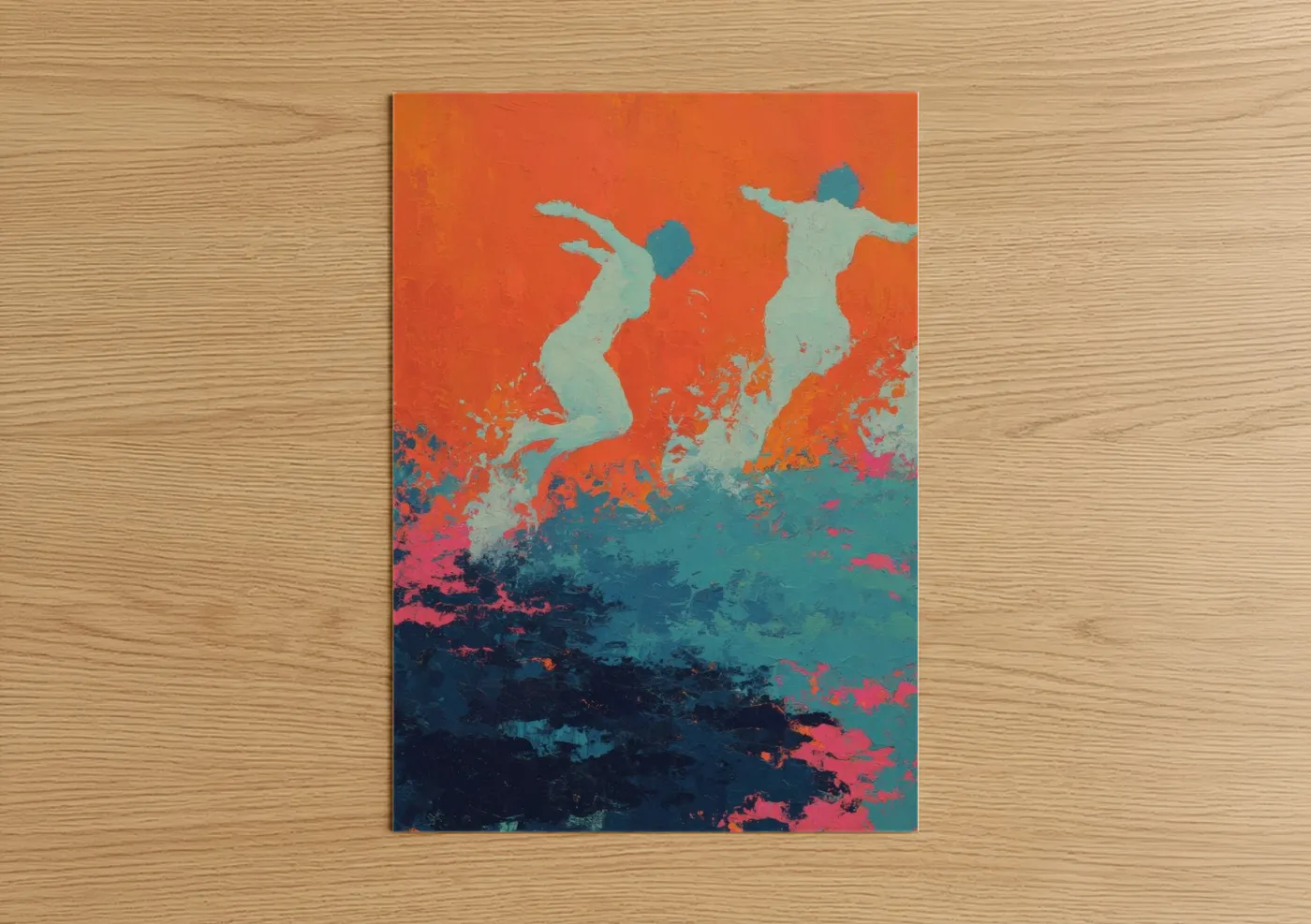 Synchronized Swimming Dancers Abstract Wall Art