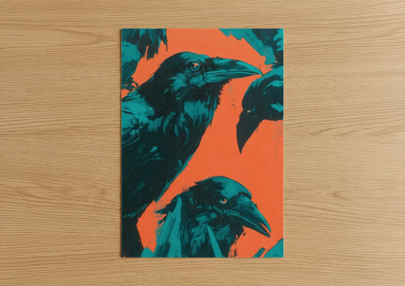 Neon Ravens Modern Pop Wall Art
