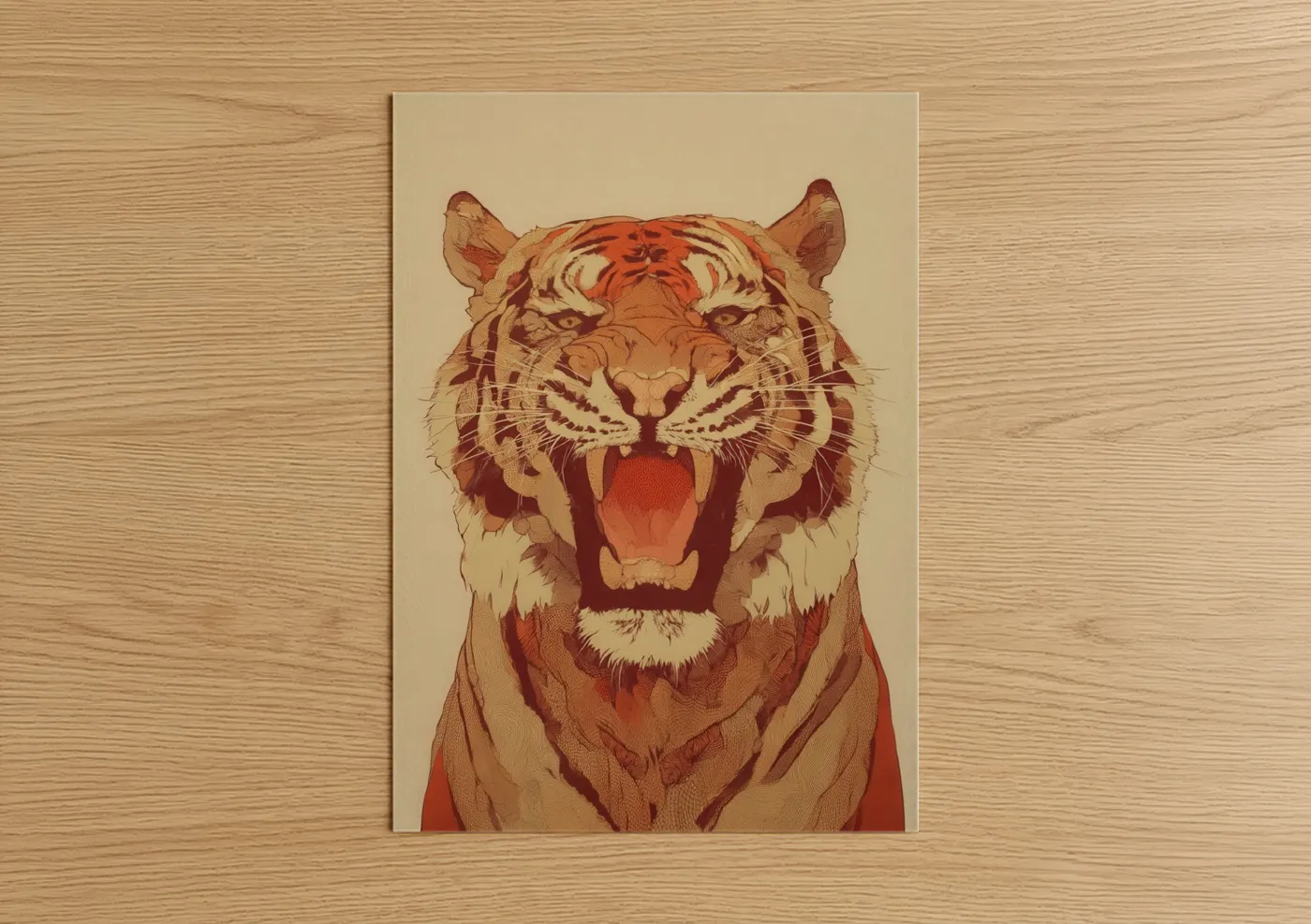 Roaring Tiger Vintage Poster Wall Art