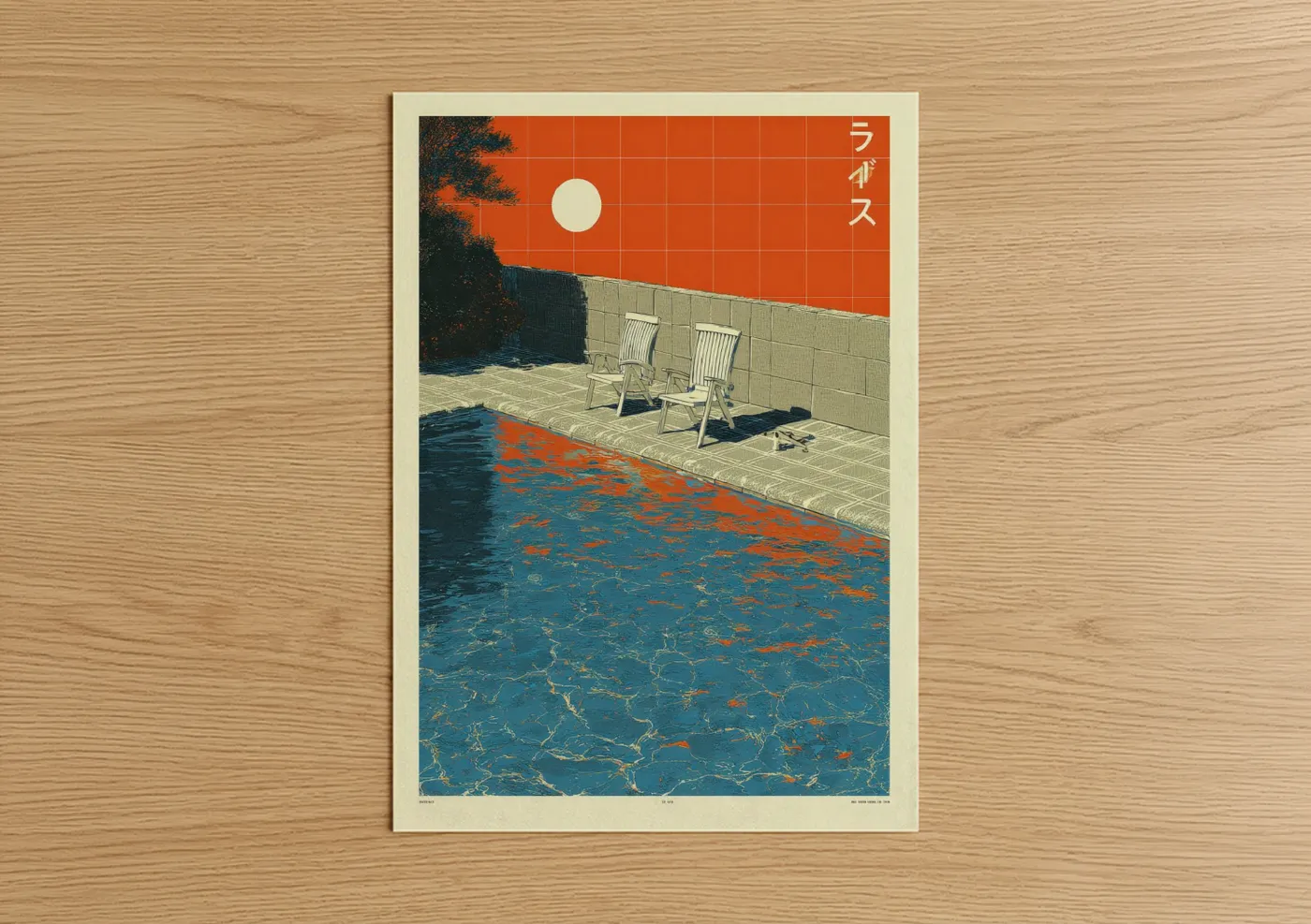 Japanese Y2K Poolside Aesthetic Poster Wall Art