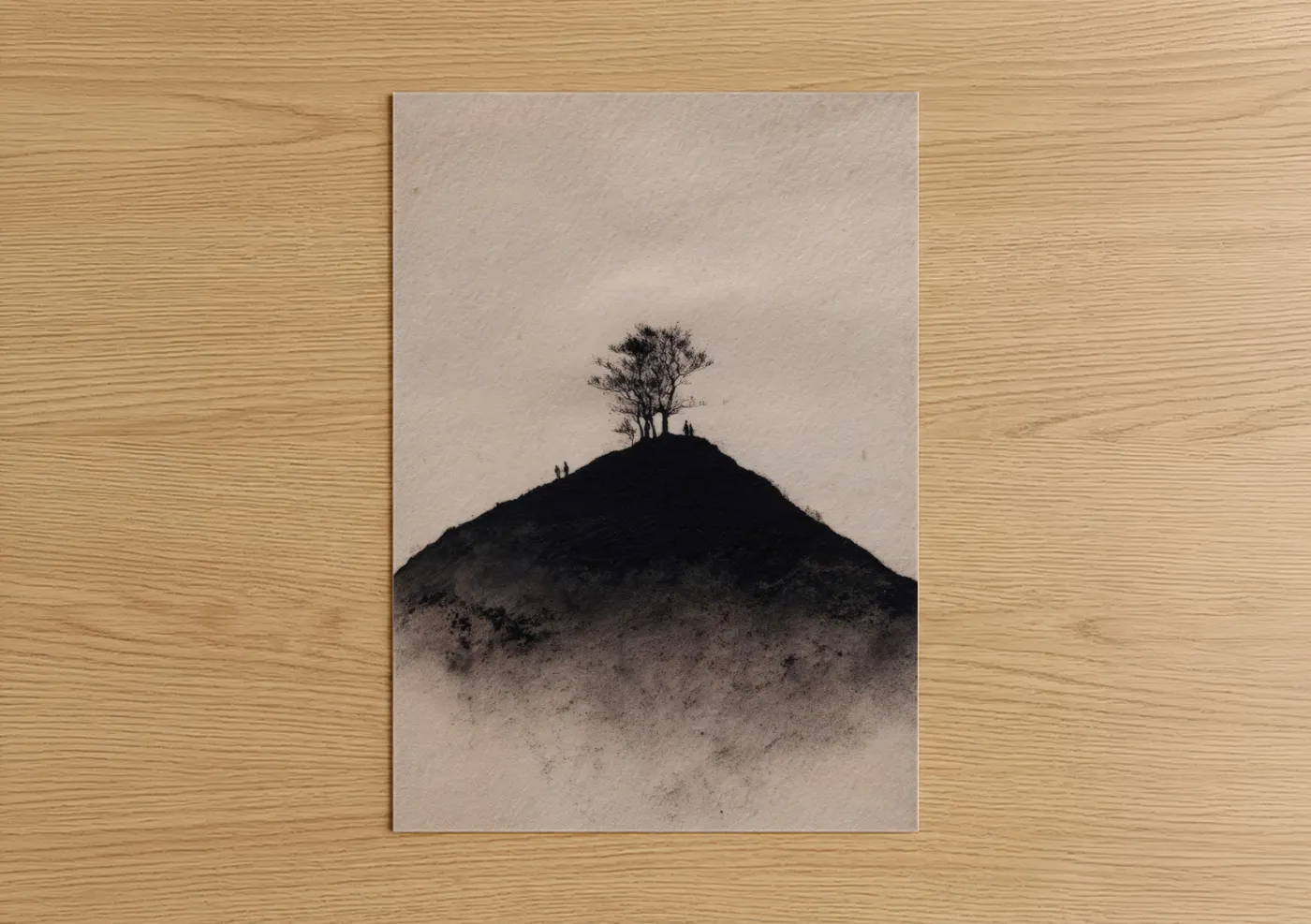 Solitary Summit Minimalist Tree Wall Art