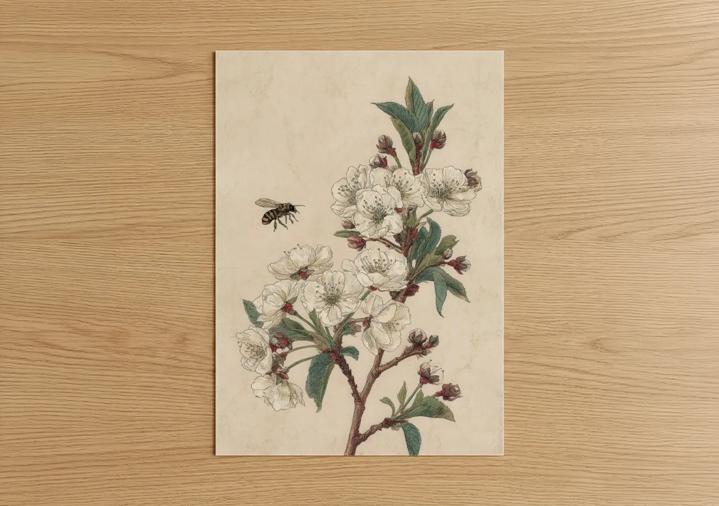 Spring Blossoms with Bee Botanical Wall Art